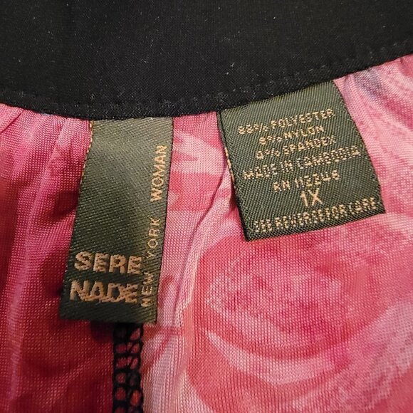 Sere Nada Sleeveless top bright pink/black.  Size 1X 22" across the chest. - Picture 6 of 7